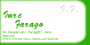 imre farago business card